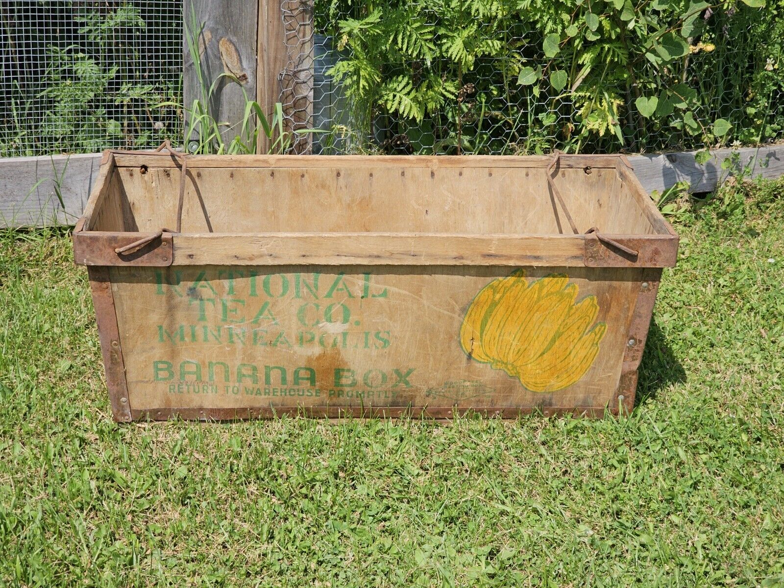 Antique Wood Banana Nesting Box Crate National Tea Company - Minneapolis