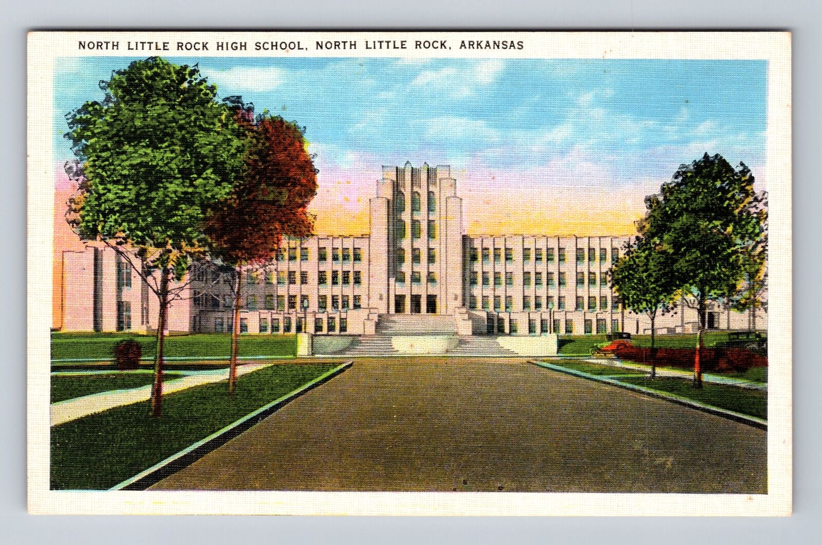 Little Rock AR-Arkansas, North Little Rock High School, Vintage Postcard