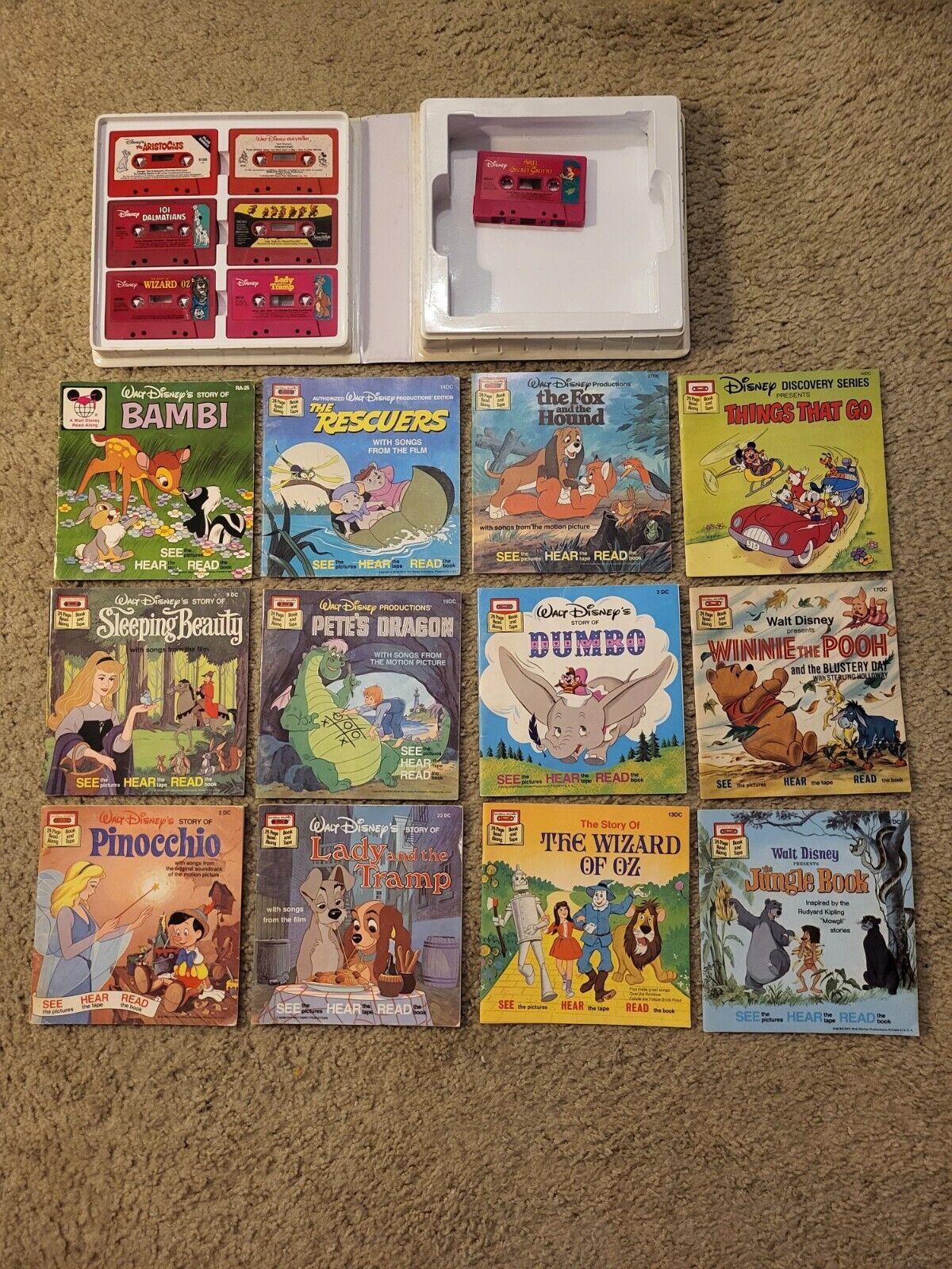 VINTAGE Walt Disney StoryTeller Collection of Books and Read-along-cassettes