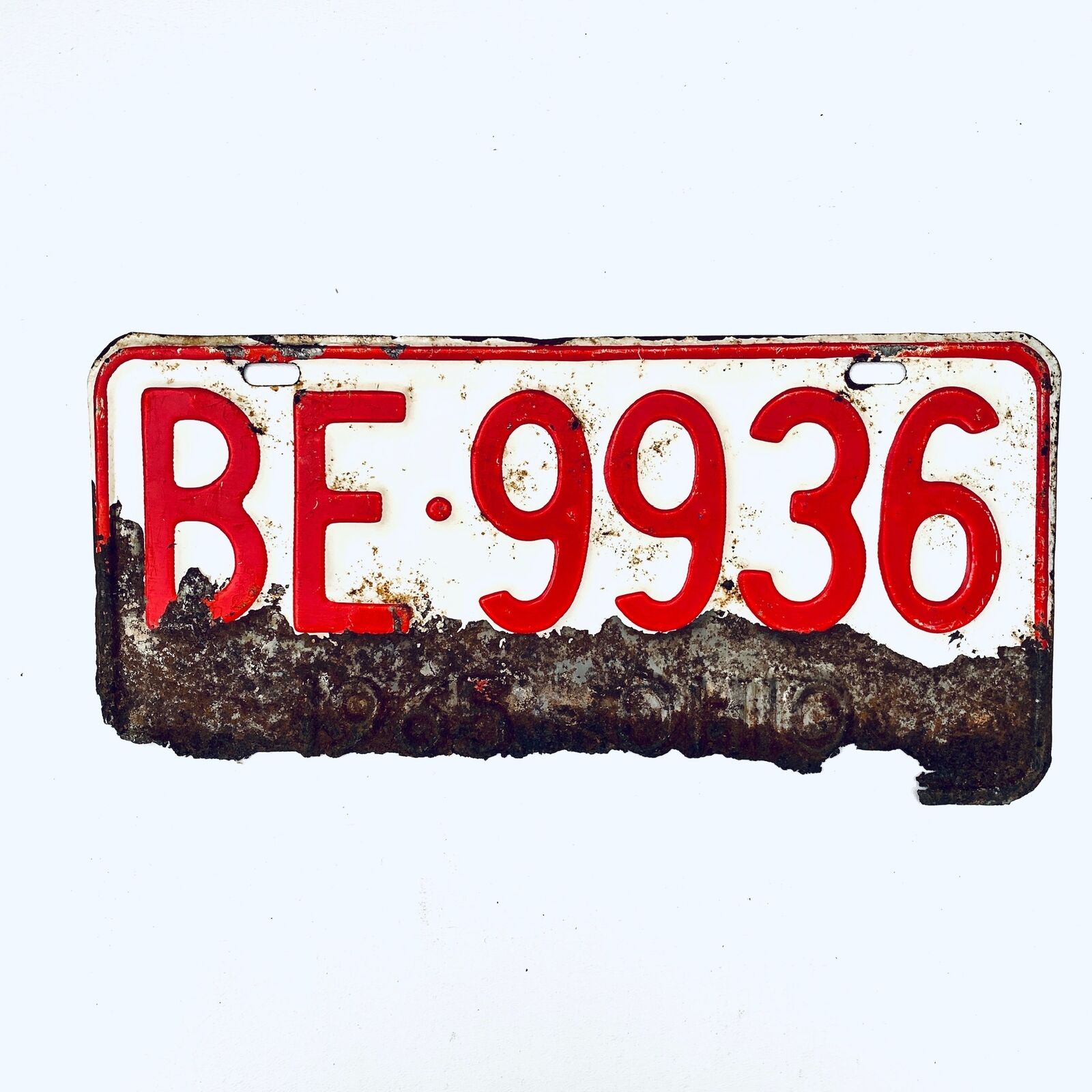 1965 United States Ohio Base Passenger License Plate BE-9936