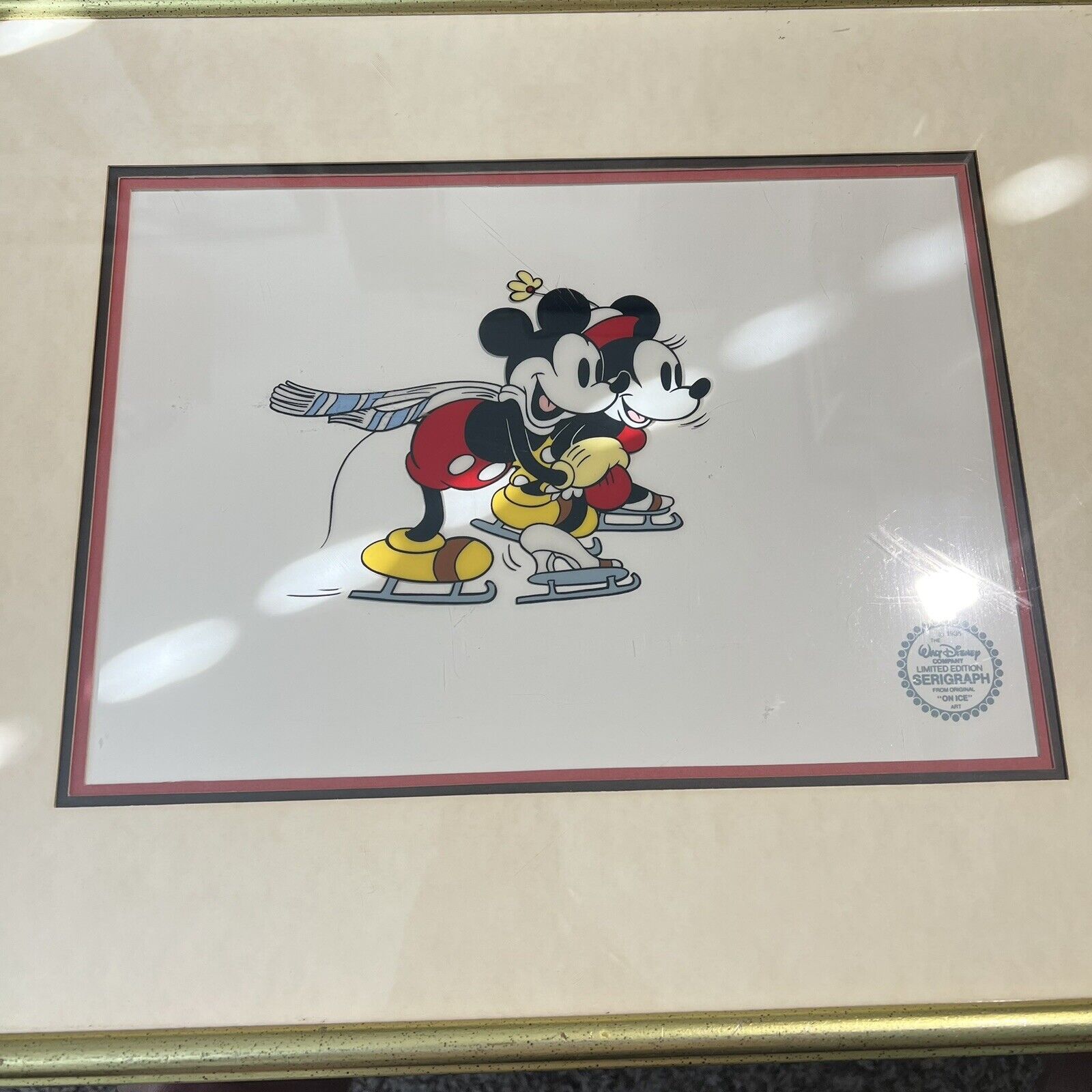 Walt Disney Mickey and Minnie “On Ice” Limited Edition Serigraph Cel Art 1935
