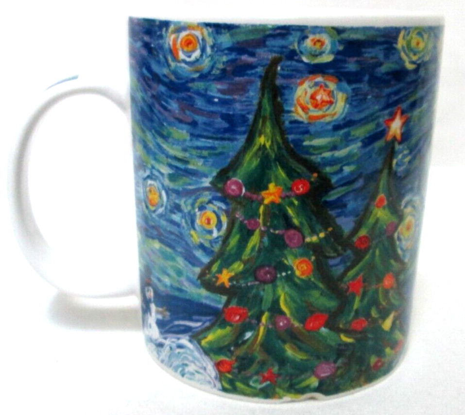 Starbucks Van Gogh Christmas Starry Starry Night mug cup Vintage ceramic 2001
