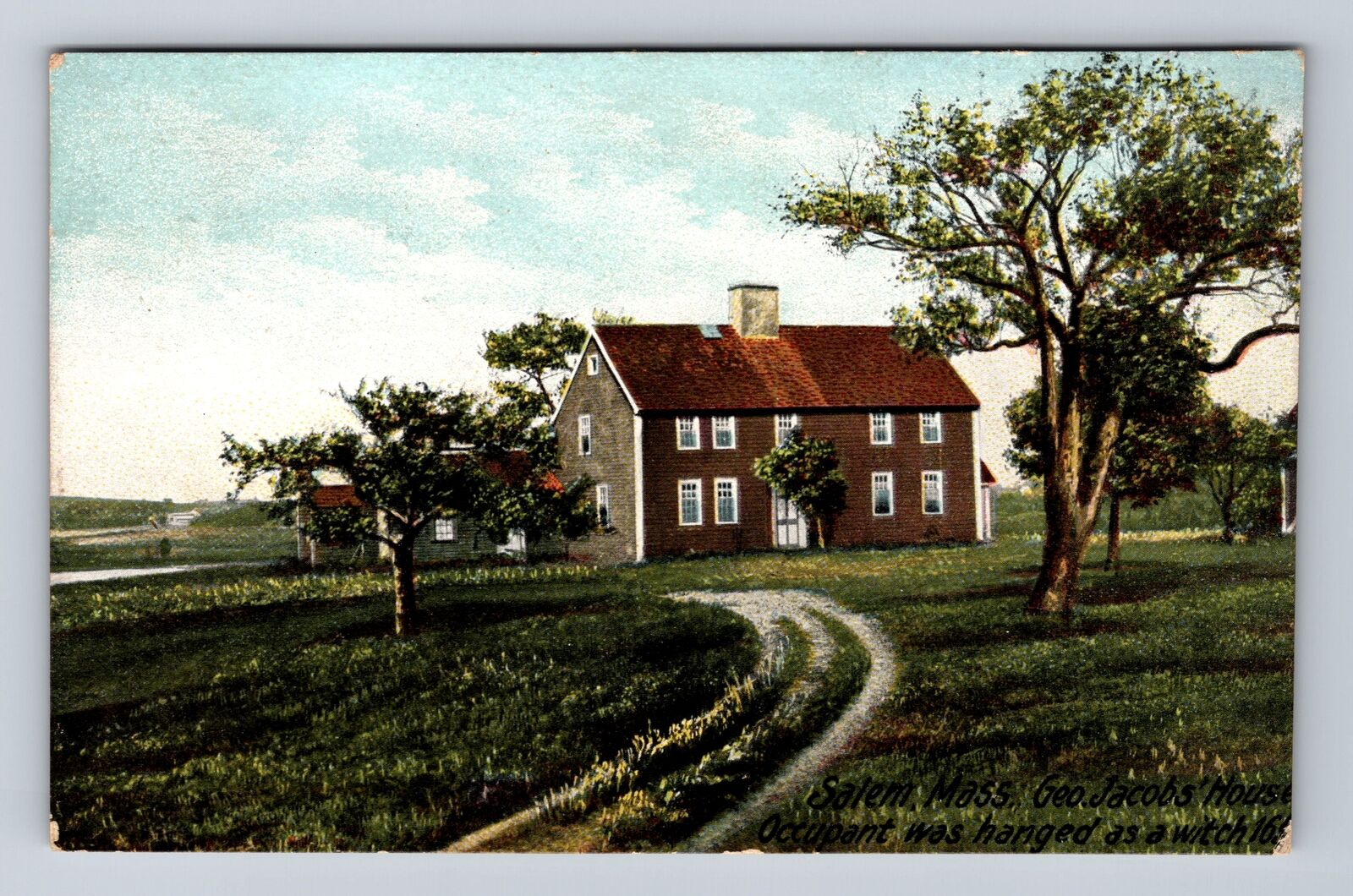 Salem MA-Massachusetts, Home of George Jacobs Hanged as Witch Vintage Postcard