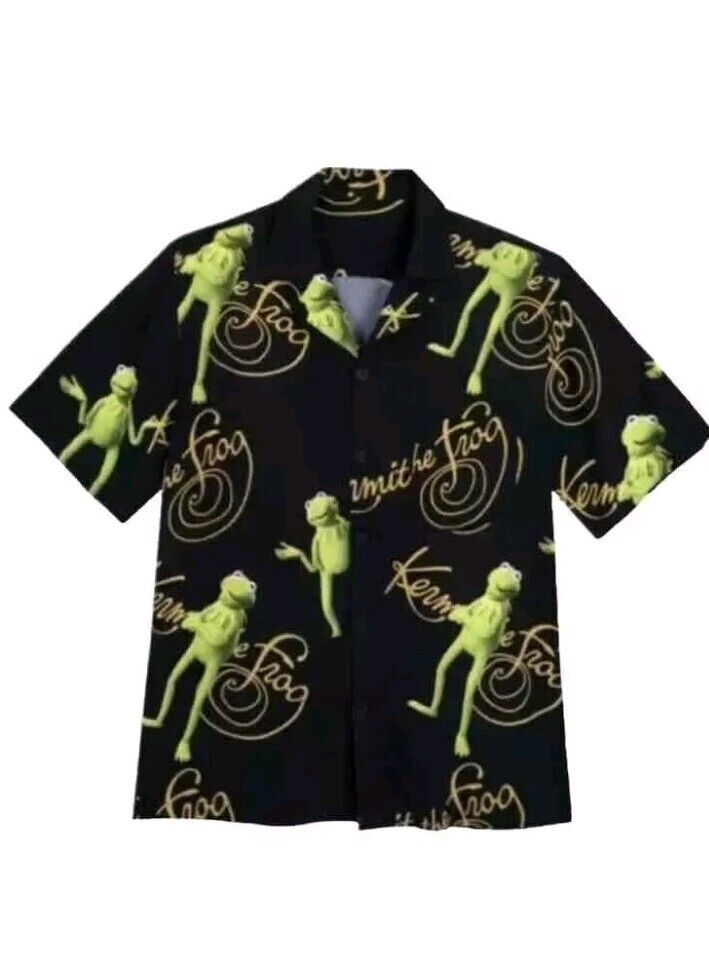 Disney Parks The Muppets Kermit The Frog Camp Shirt XL NWT