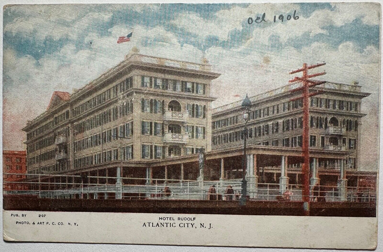 Hotel Rudolf Boardwalk Atlantic City New Jersey Postcard c1900s