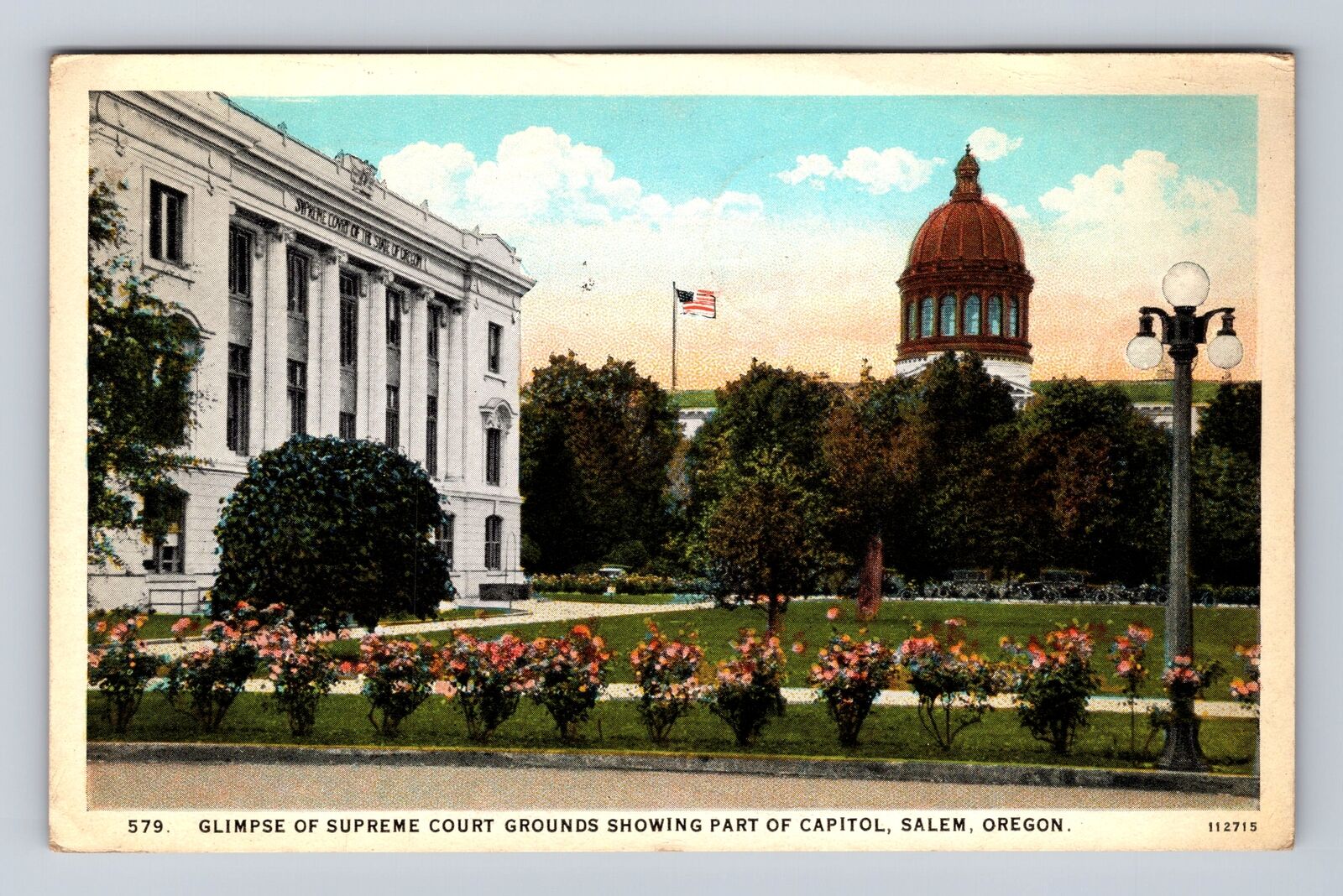 Salem OR-Oregon, Glimpse Of Supreme Court Grounds, Vintage c1927 Postcard