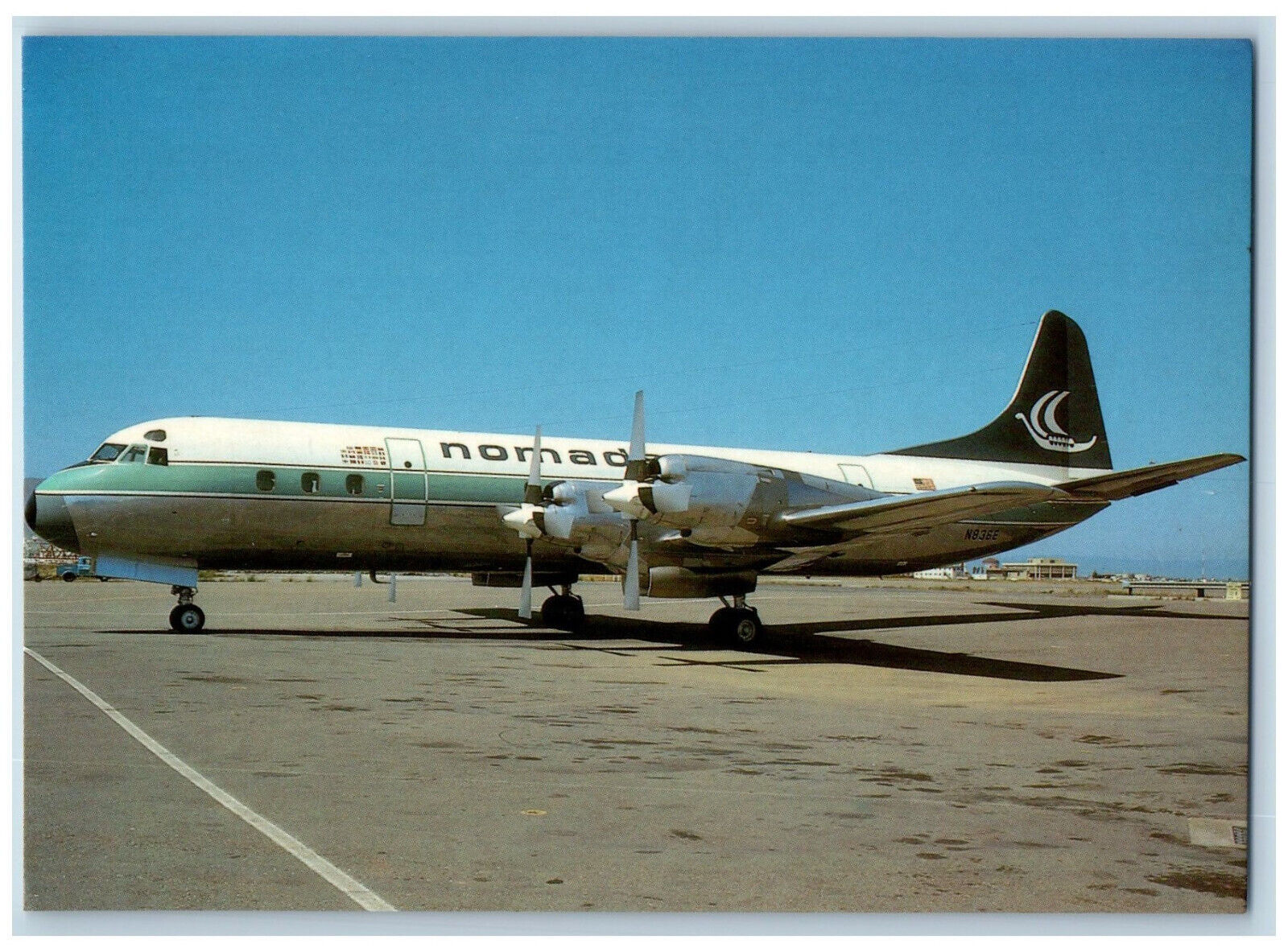 Oakland California CA Postcard Lockheed L-188 Electra N836E Nomads Airlines 1972