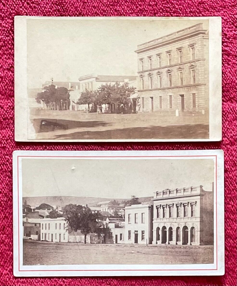 1870s CDV PHOTOS - CALIFORNIA COMMERCIAL DISTRICTS - GROCERY WAREHOUSE BUILDING
