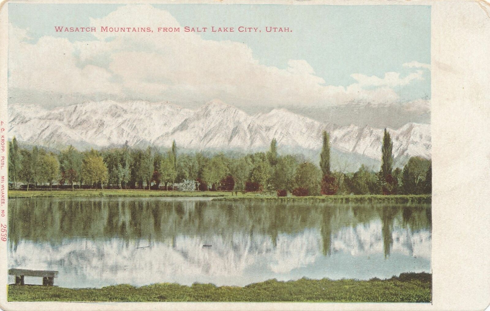 SALT LAKE CITY UT - Wasatch Mountains from Salt Lake City - udb (pre 1908)