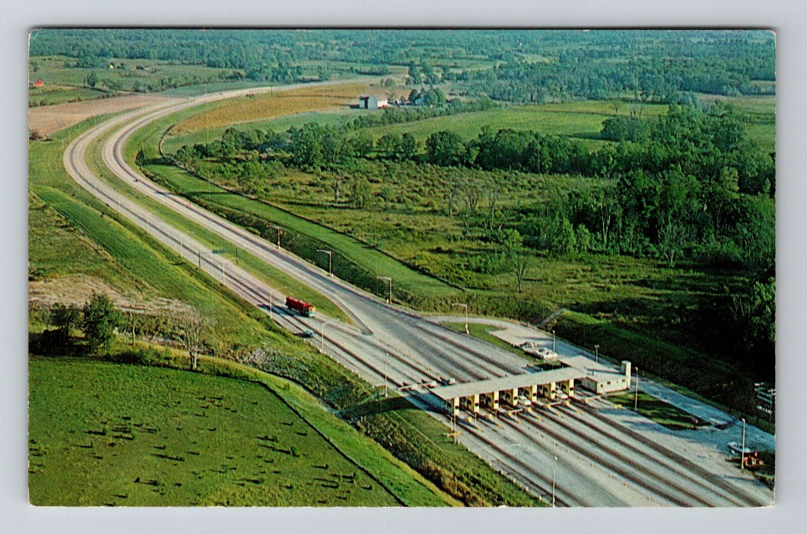 OH-Ohio, Eastpoint Indiana Toll Road, Aerial, Vintage Postcard