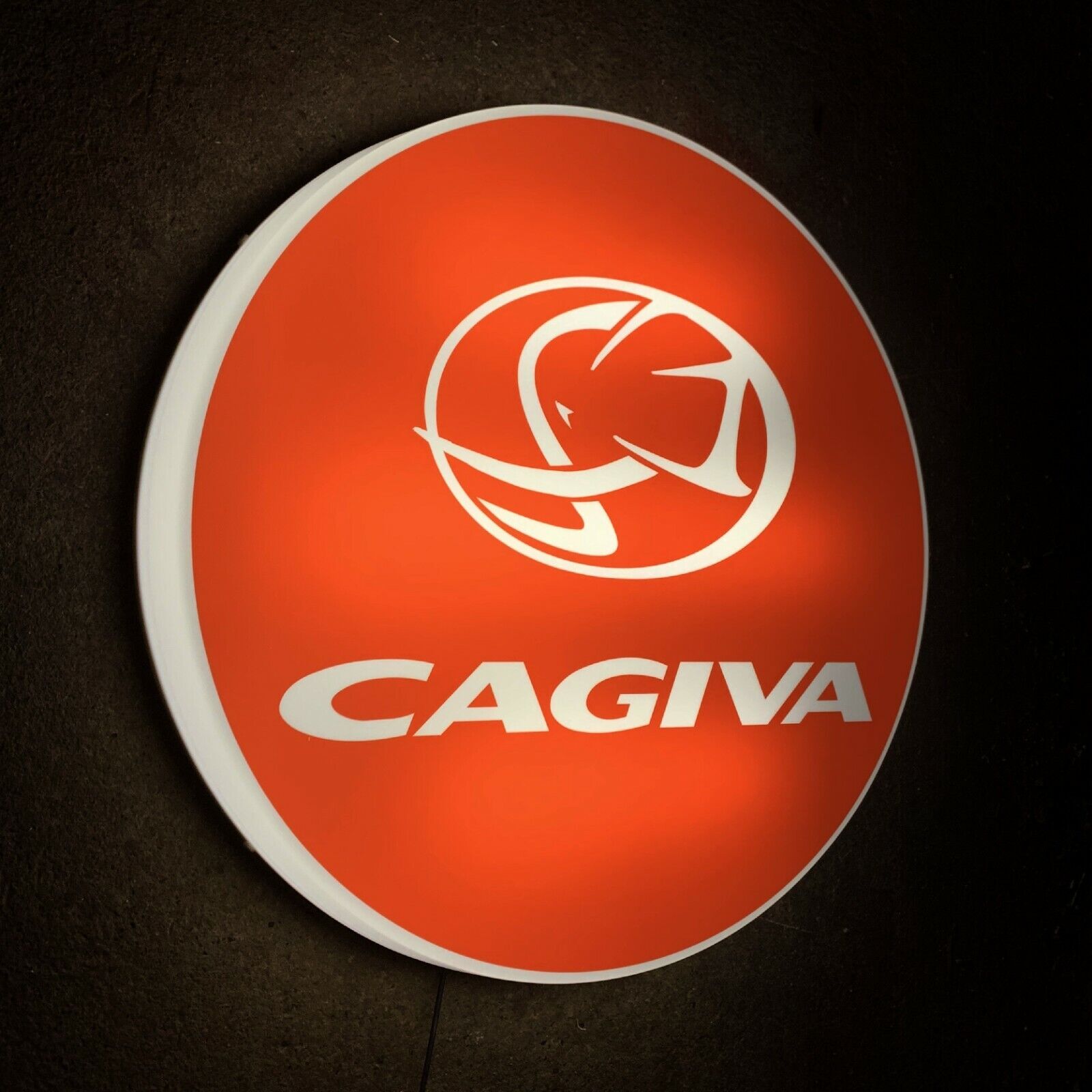 CAGIVA MOTORCYCLE LED ILLUMINATED LIGHT SIGN LOGO GARAGE VINTAGE MITO RAPTOR