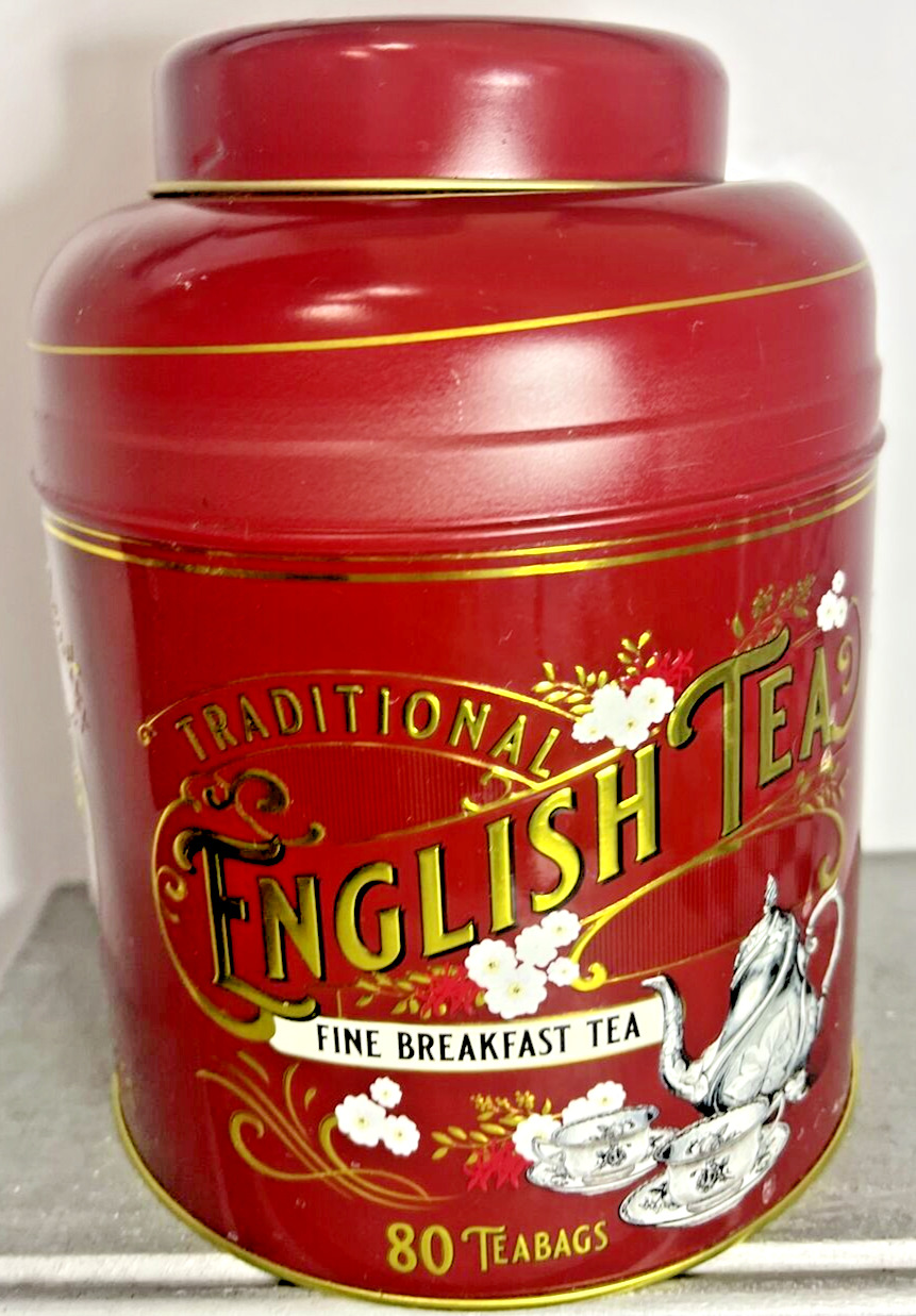 Traditional English Tea Large EMPTY Collectable Tin Container...