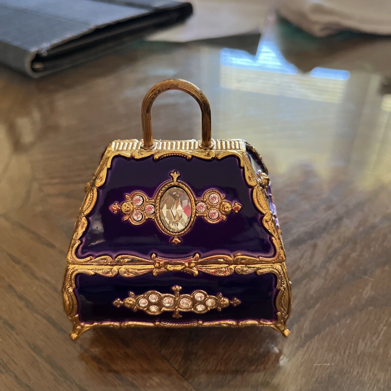 Royal Blue Handbag shaped Music Box by Splendid