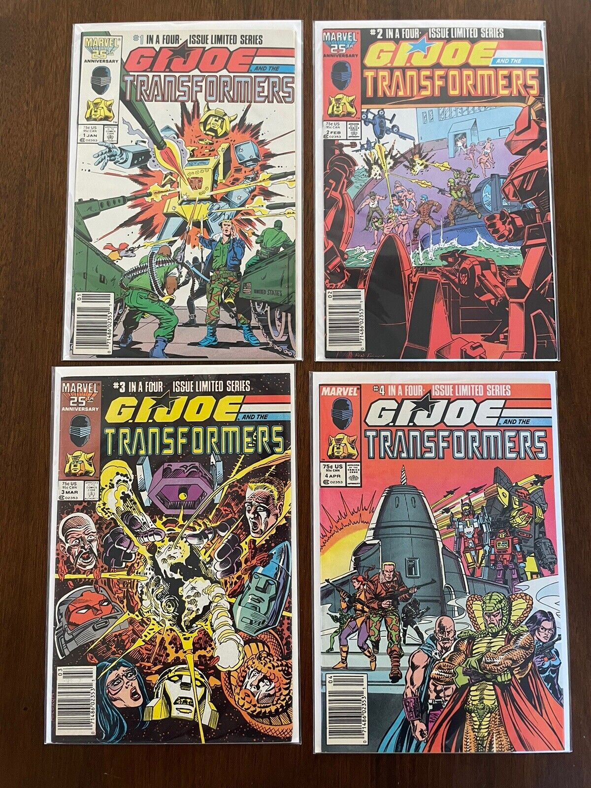 1987 Marvel GI Joe And The Transformers #1 - #4 Complete Set 1 2 3 4