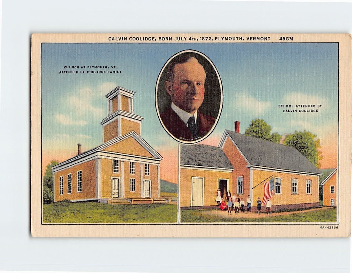 Postcard Calvin Coolidge Plymouth Vermont USA North America