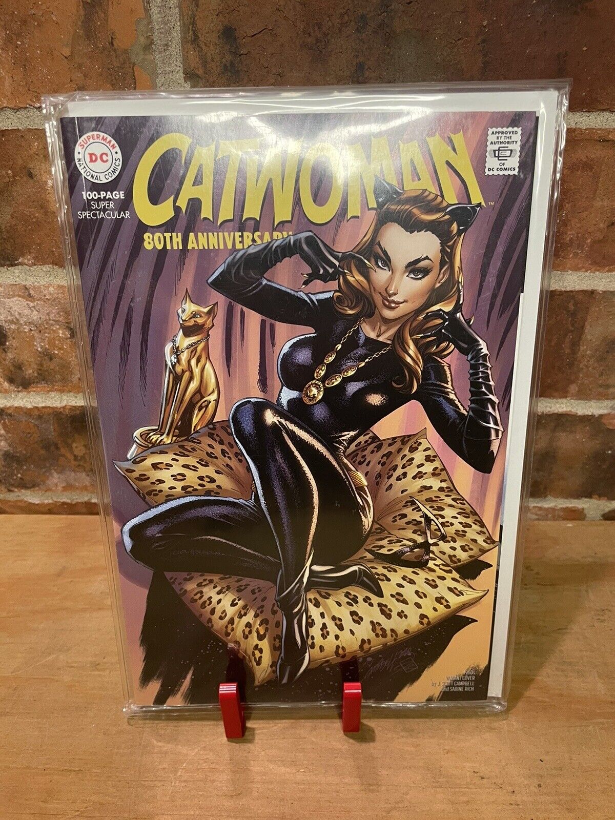 ⭐️Catwoman 80th Anniversary⭐️#1 J. Scott Campbell 1960s Var⭐️Thick Protector⭐️