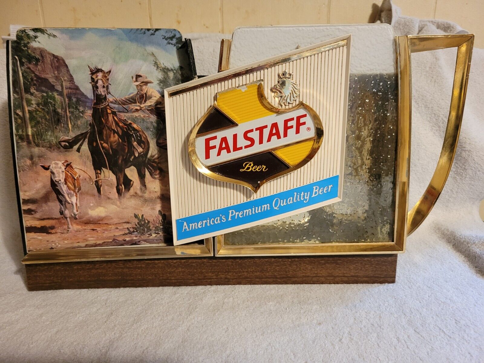Vintage Falstaff Beer Sign 3D Cash Register Topper Schaefer Pabst Jax Price Bros