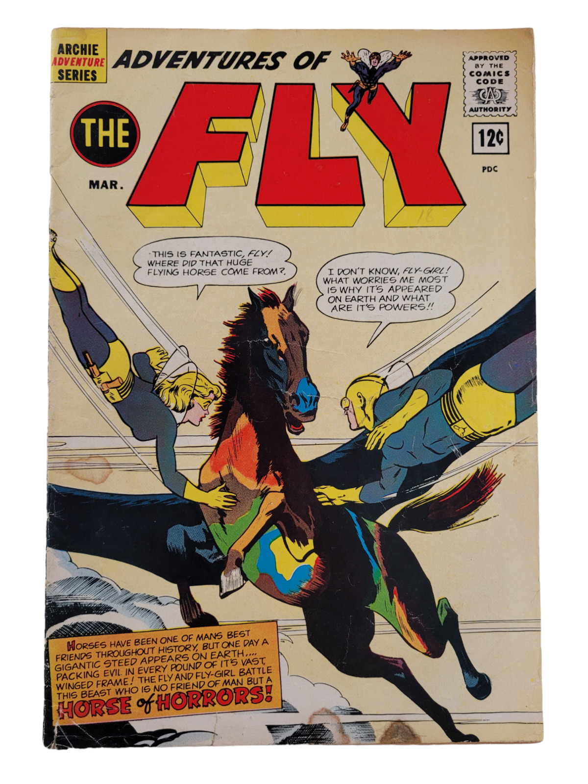 ADVENTURES Of The FLY #18 Scarce HTF Archie Adventure Series 3.0/3.5 Range RAW