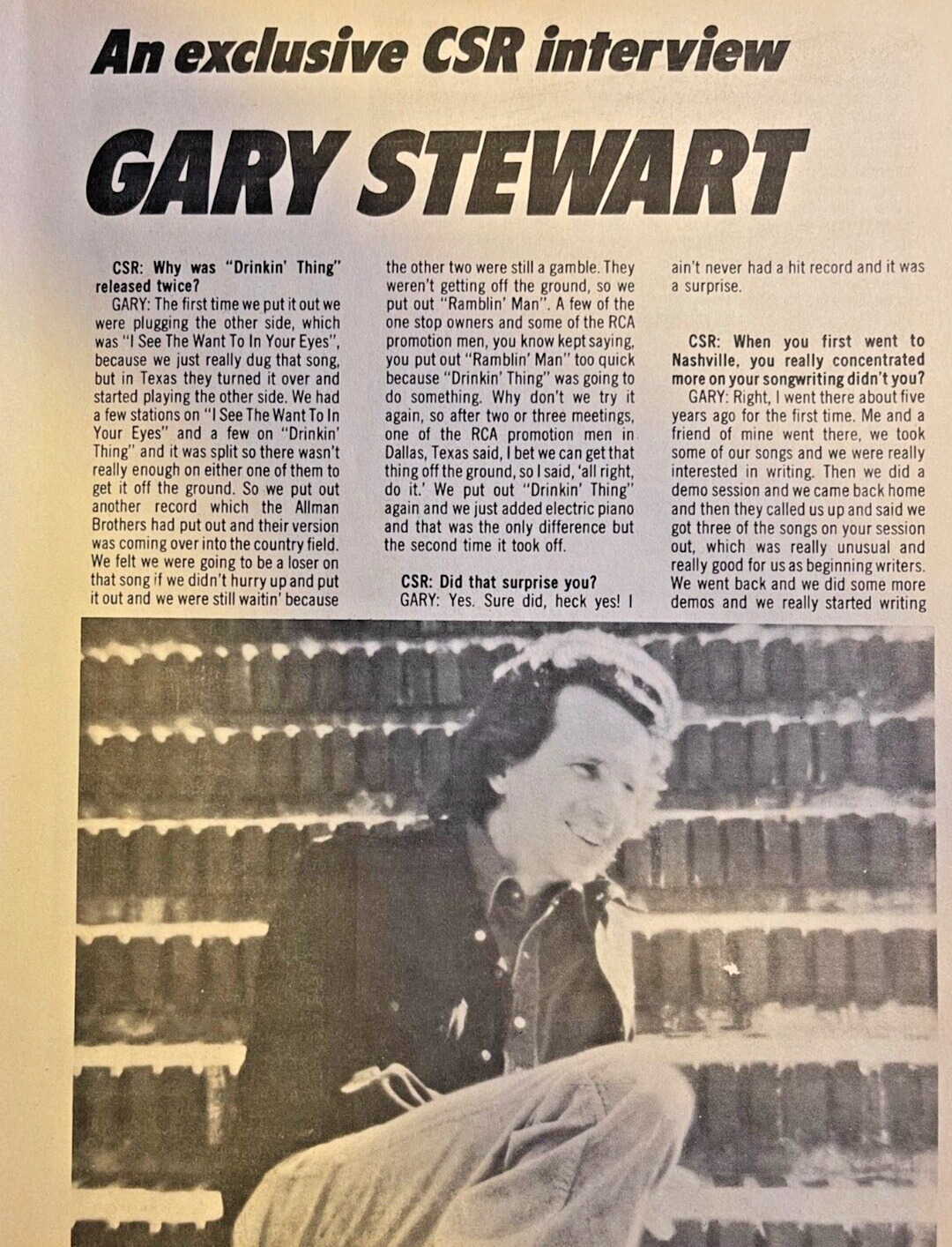 1976 Country Singer Gary Stewart