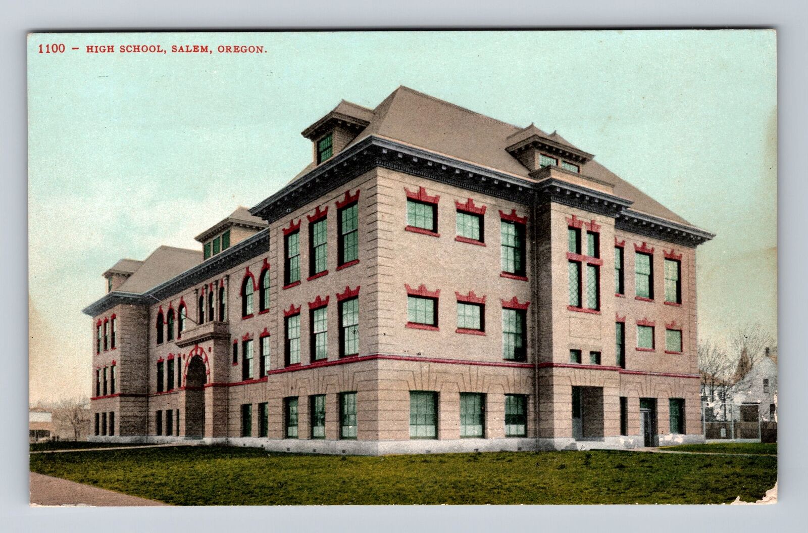 Salem OR-Oregon, High School, Antique, Vintage Postcard