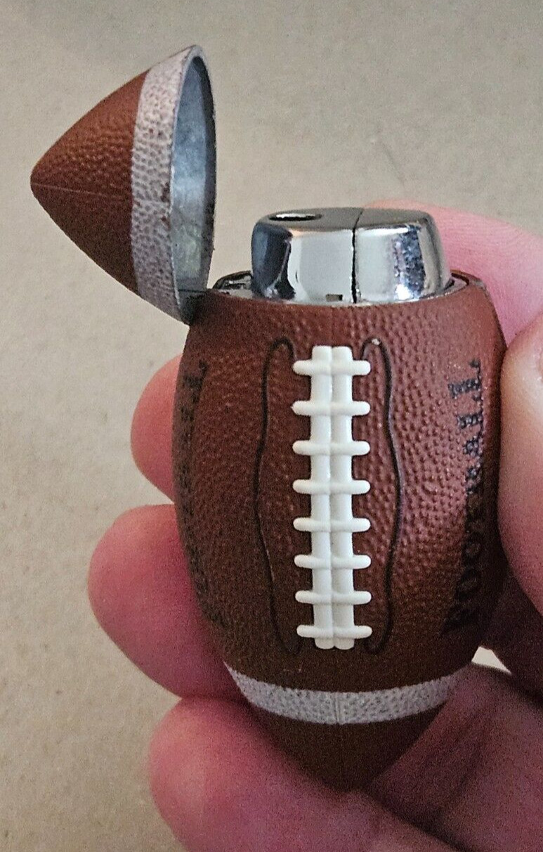 Rare Find VINTAGE Football Shaped Lighter 2” Metal Collectible