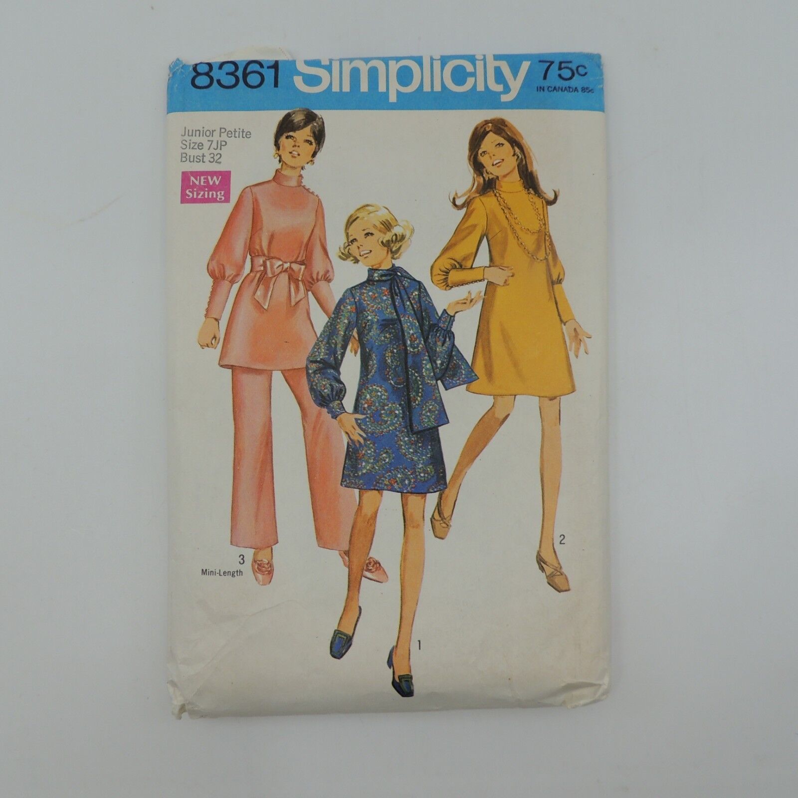 1960s Simplicity Pattern Mini Dress Pants & Scarf Petite Sz 7jp Bust 32 #8361