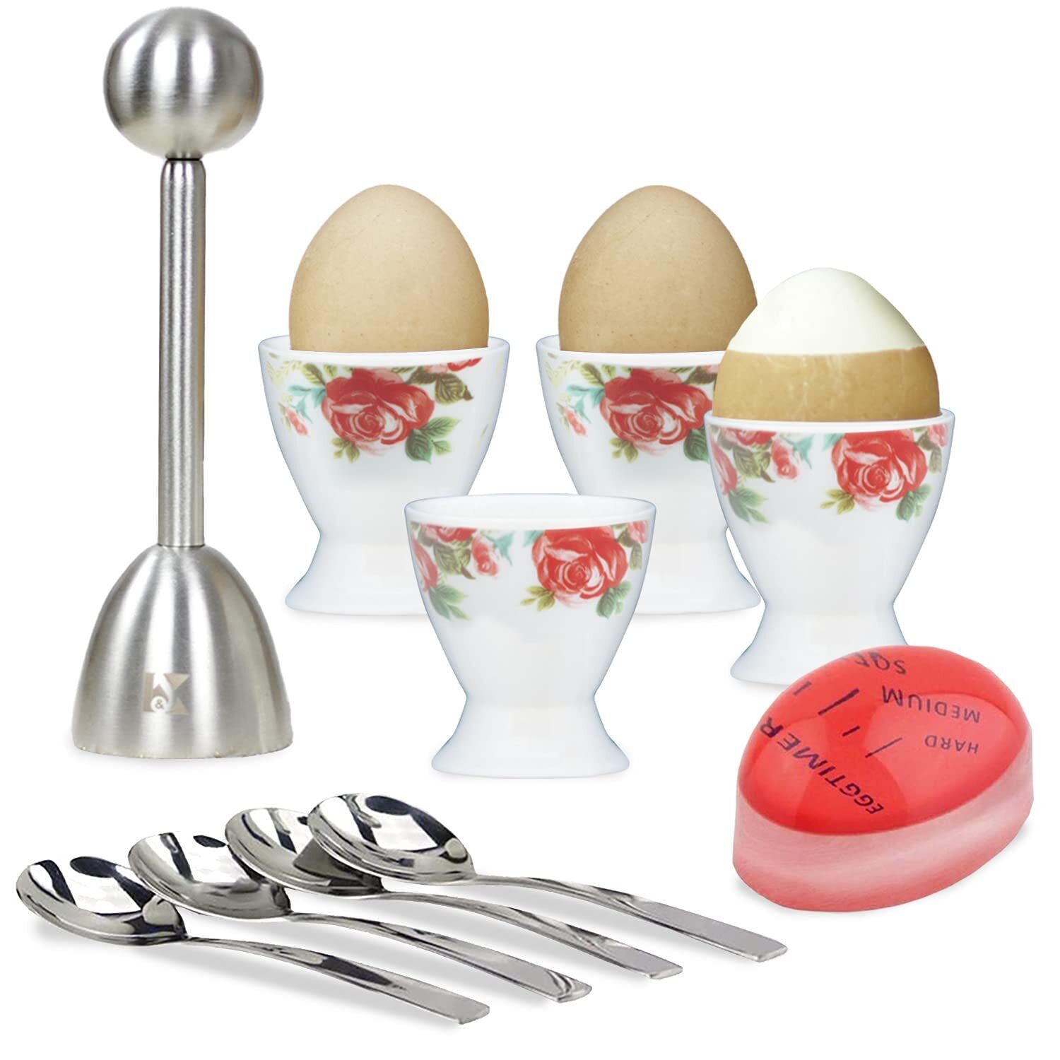 Elegant Egg Cups & Cracker Set Multipurpose High Quality Unique Design Set Of 4