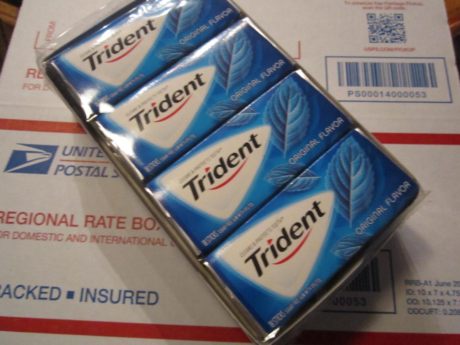 Trident Original Flavor Cleans & Protects Teeth, 12 Sealed 18 Stick Packs, READ