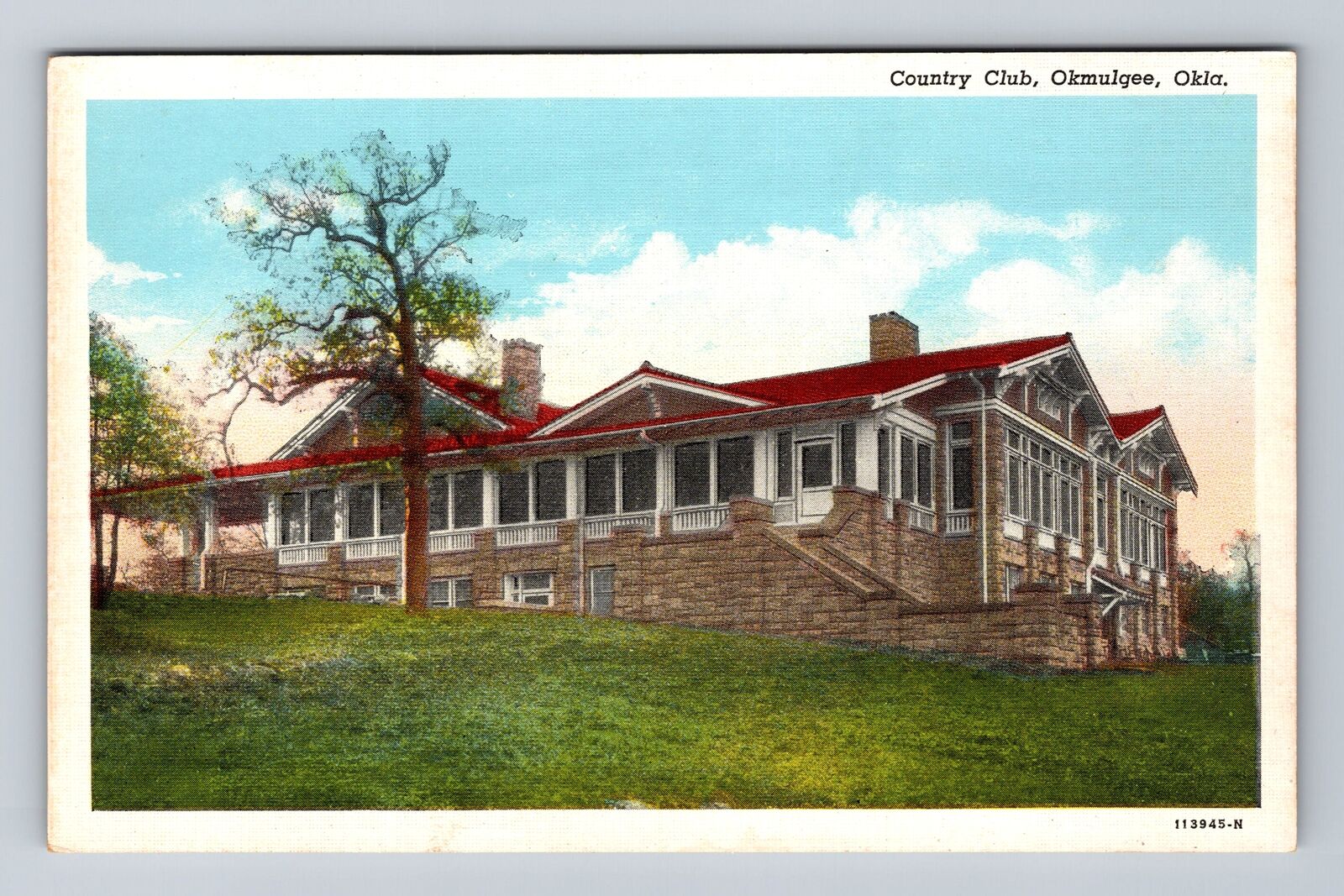 Okmulgee OK-Oklahoma, County Club, Antique, Vintage Postcard