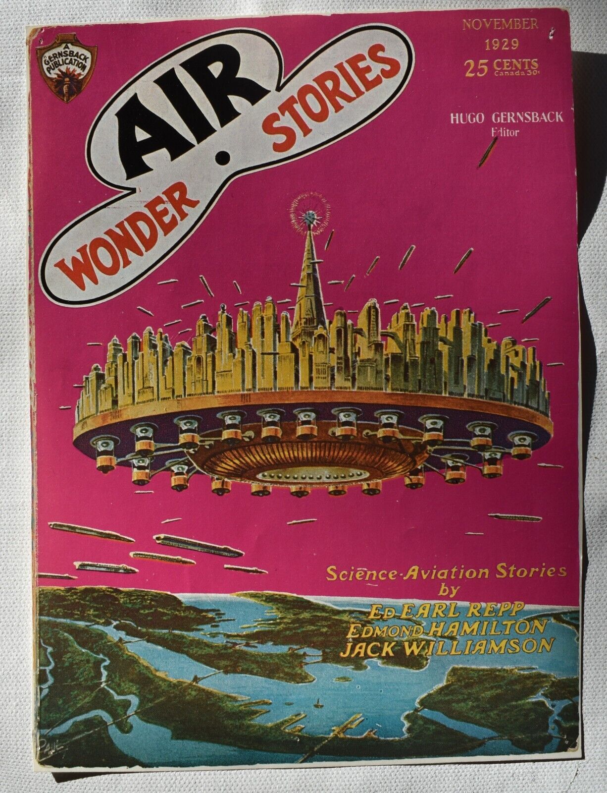 FRANK R. PAUL AIR WONDER STORIES COVER PROMO PHOTO-PRINT, 1929