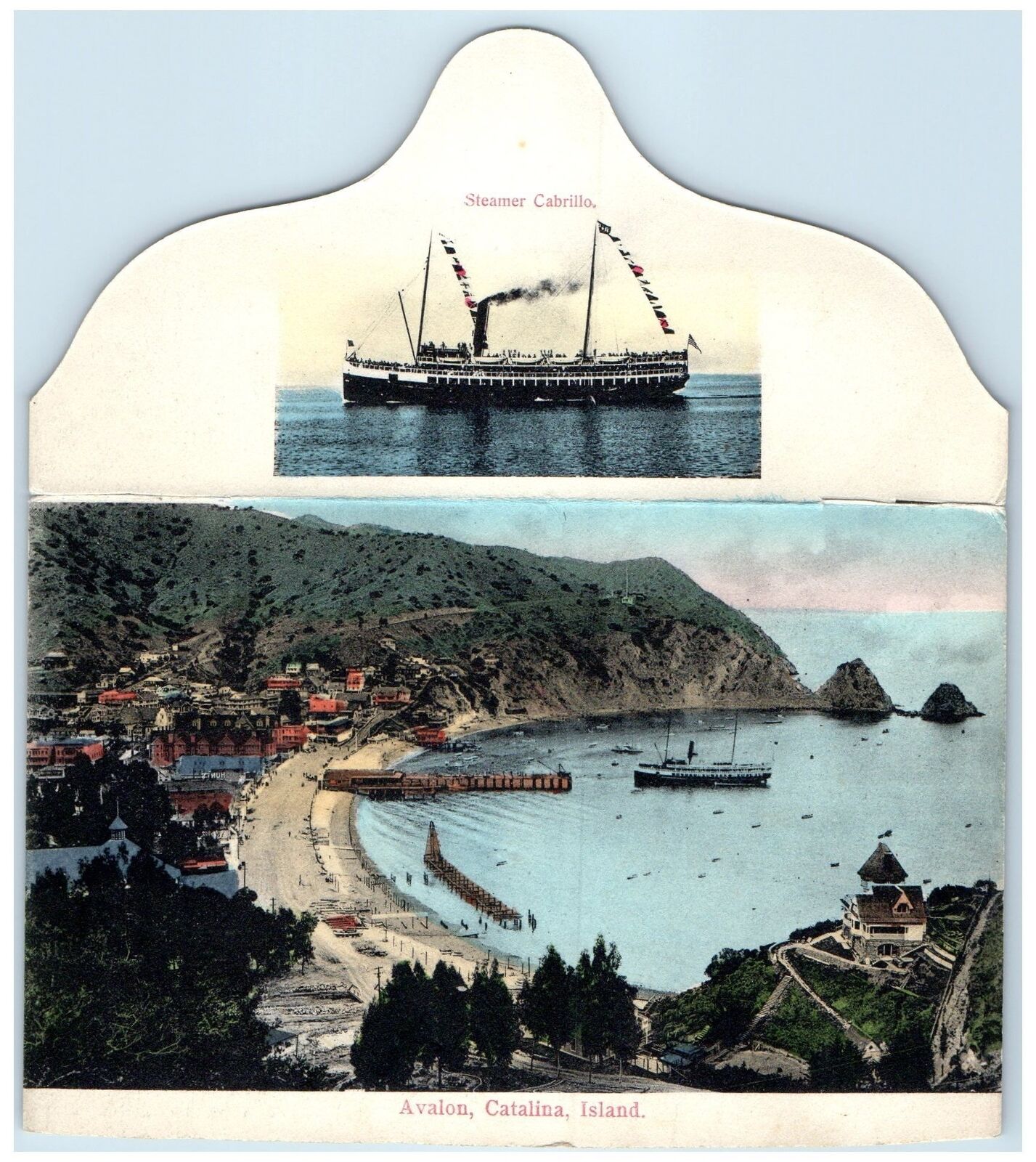 1908 Multiview Steamer Cabrillo & Avalon Catalina Island California CA Postcard