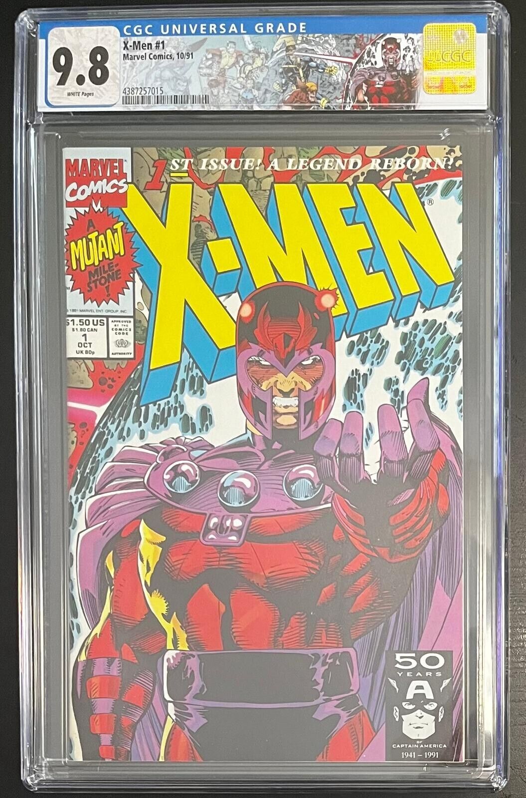 X-Men #1 Marvel (1991) CGC 9.8 (NM/MT) White Pages Jim Lee Magneto CUSTOM LABEL