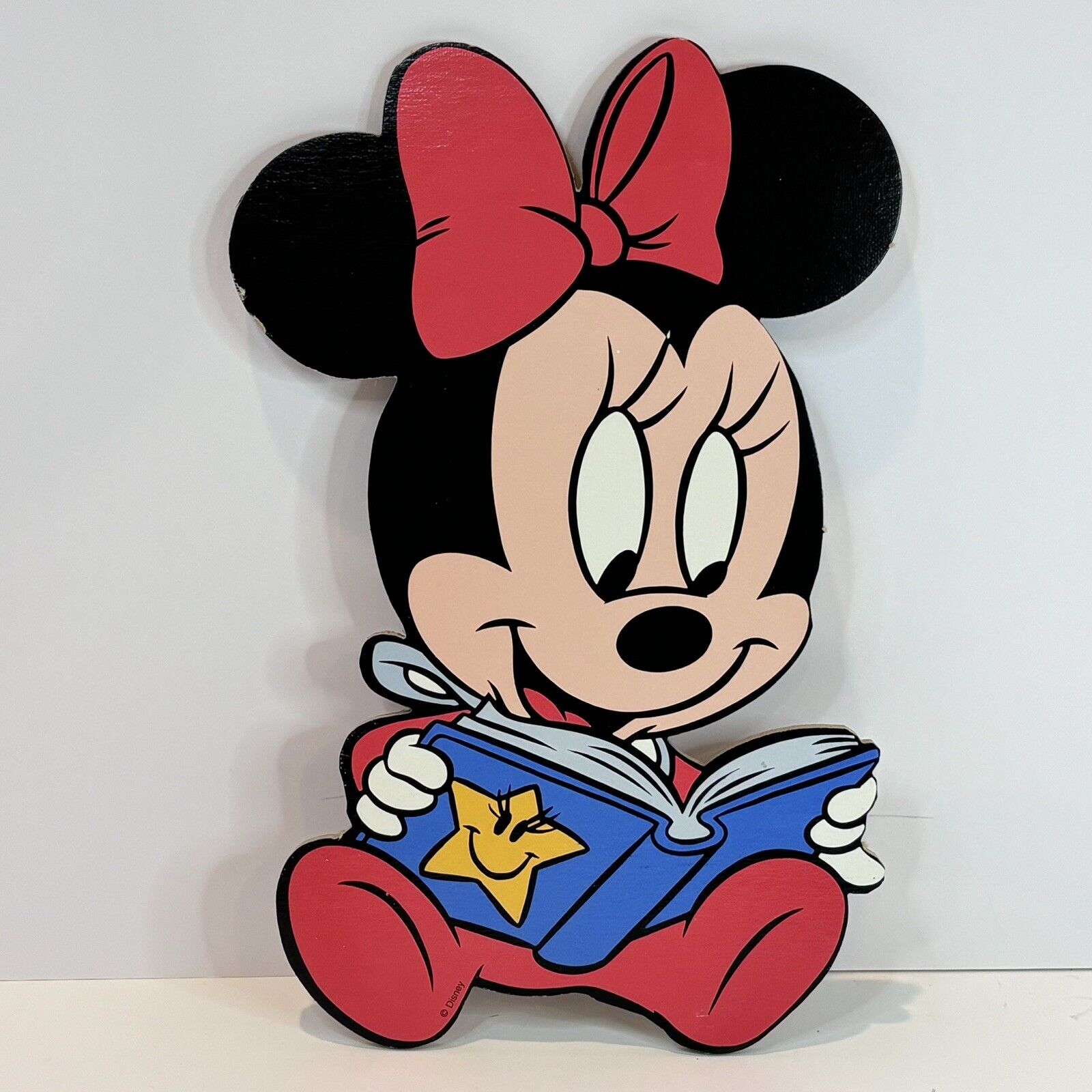 Vintage Disney Wall Decor Nursery Cardboard Cutouts Baby Minnie Mouse With Book