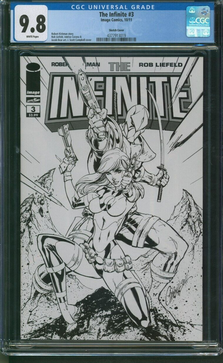The Infinite #3 Campbell 1:50 Sketch Variant CGC 9.8 Image Comics Liefeld