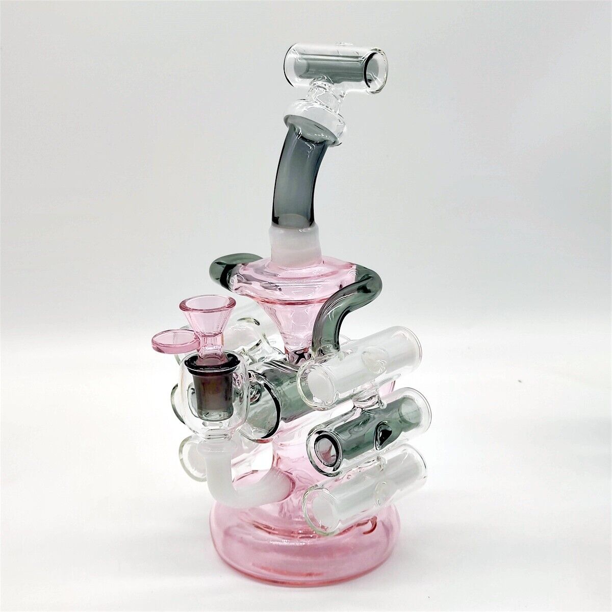 11 Inch Large Pink Mater Piece Neo Glass Bong Water Pipe Hookah Recycler 14MM