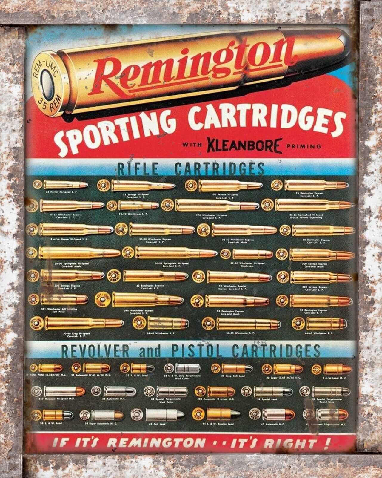 Remington Firearms 8x10 Rustic Vintage Style Tin Sign Metal Poster