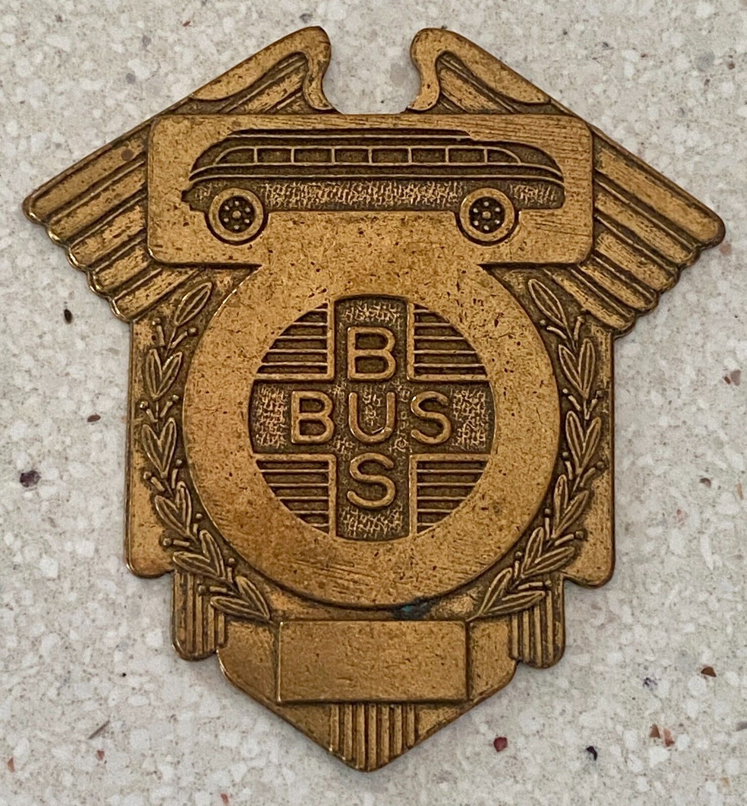 Antique Vintage Bus Driver Badge Emblem