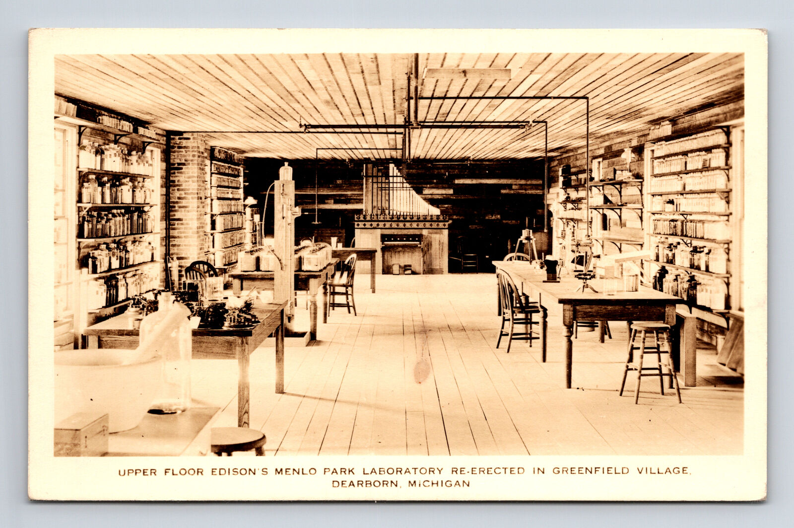 RPPC Interior Edison's Menlo Park Laboratory Dearborn Michigan MI Postcard