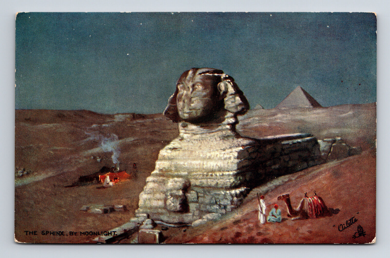 The Sphinx by Moonlight Egypt Raphael Tuck's Oilette Postcard