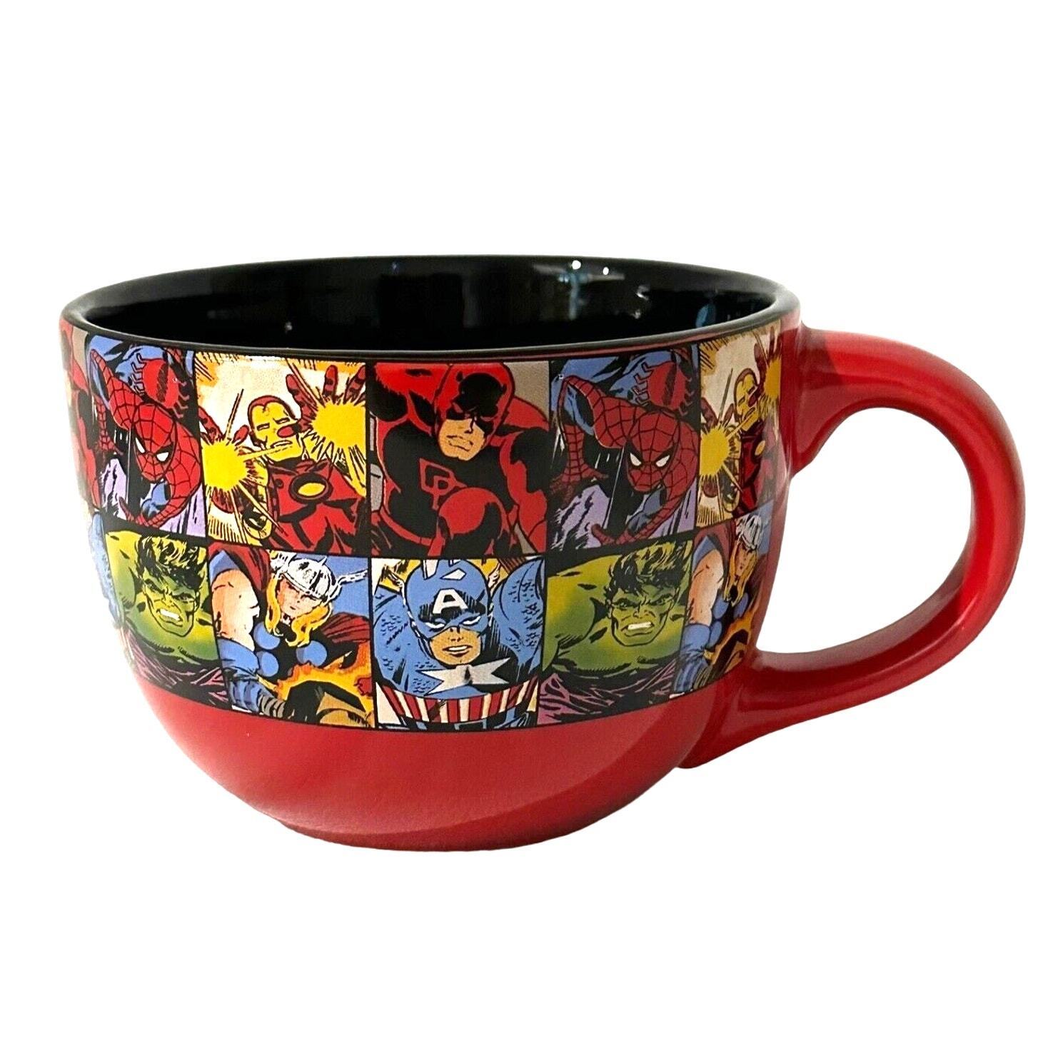 Marvel Vibrant Red Black Multicolor 24 oz Superhero Mug