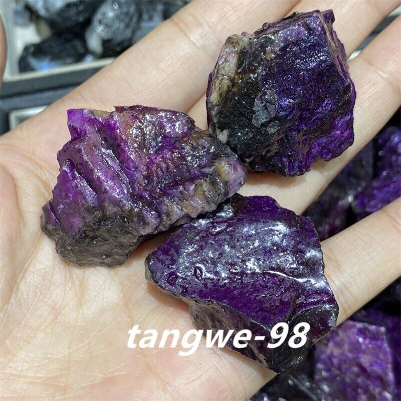 TOP 3pcs Natural Purple Blue Sugilite Crystal Specimen South Africa Gem 120g.