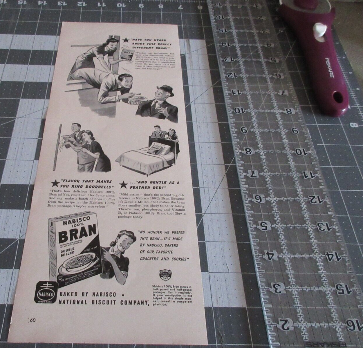 1942 Nabisco 100% Bran Double Milled, Vintage Print Ad