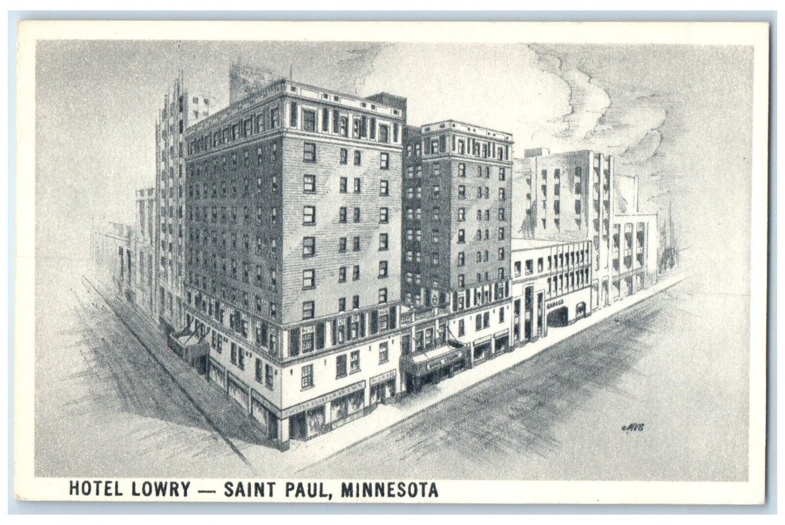 c1910's Hotel Lowry Building Street View Saint Paul Minnesota MN Postcard