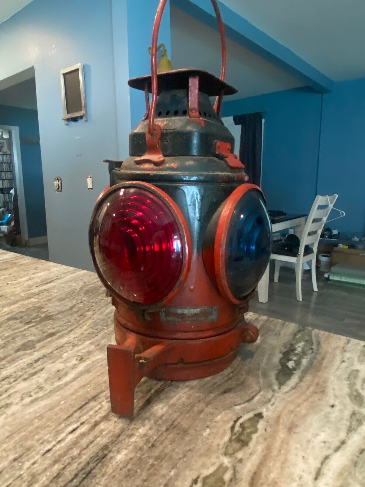 Antique Adlake Non Sweating Lamp 4 way Switch Red/Gr Rare Railroad Lantern