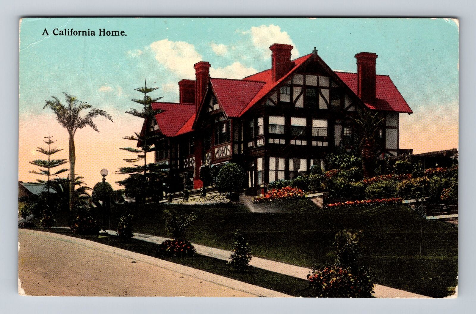 CA-California, Scenic View Residential Area, Antique Souvenir Vintage Postcard