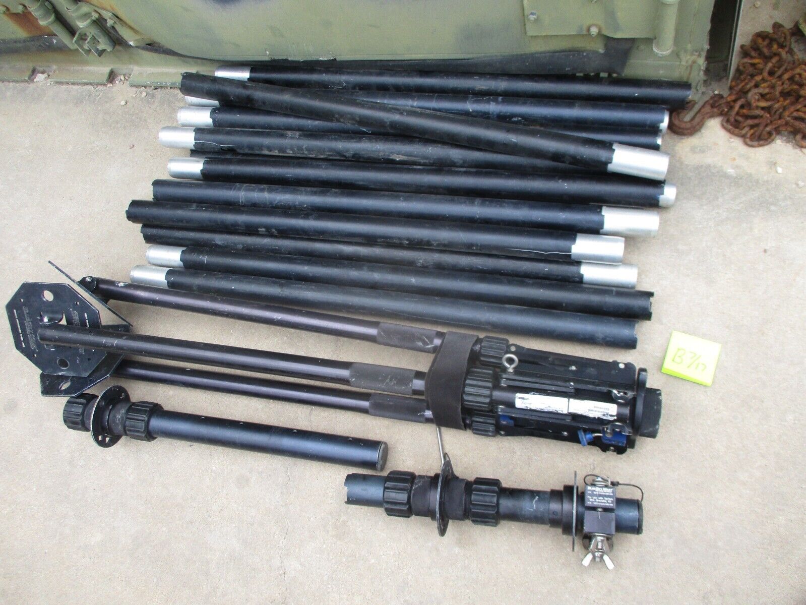 Used Blue Sky Antenna Mast Tripod w/ 18 Mast Sections & 2 Adapters