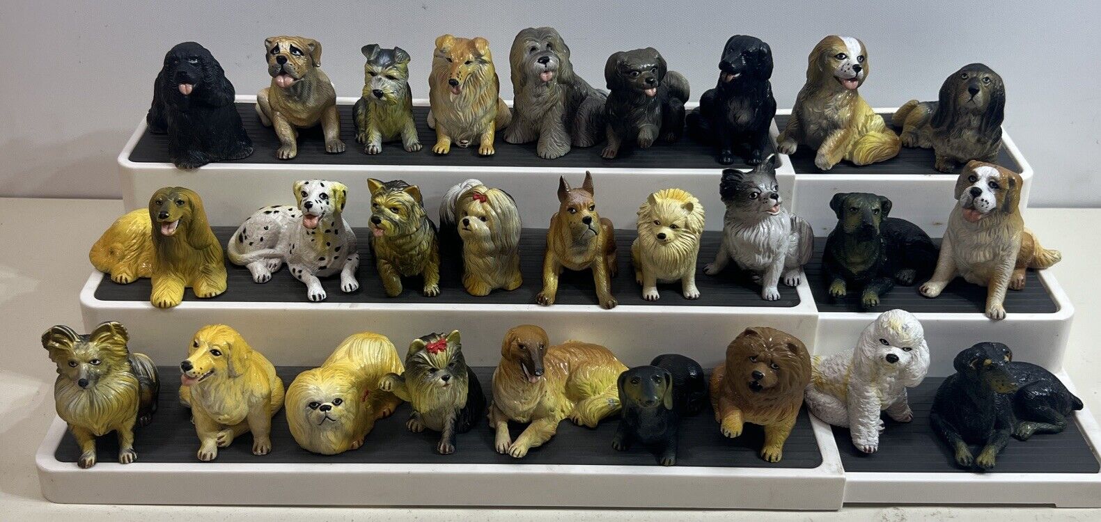 Vintage Dog Figures New Ray Origin Lot Of 27 All Different Breeds