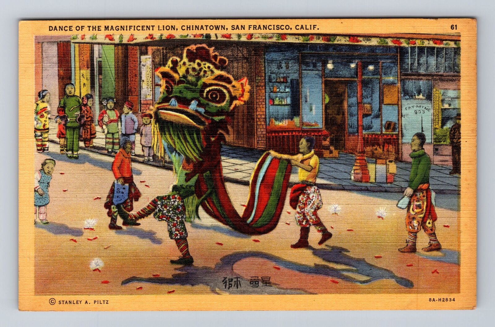 San Francisco CA-California Dance Of Magnificent Lion Chinatown Vintage Postcard