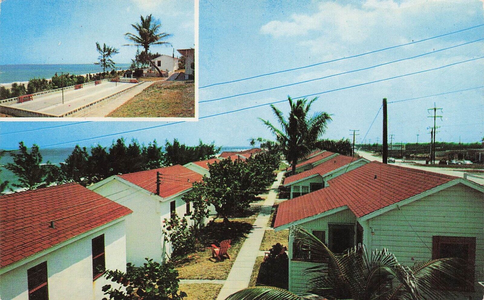 West Palm Beach FL Florida The Surf Cottages Gulfstream Beach Vtg Postcard E13