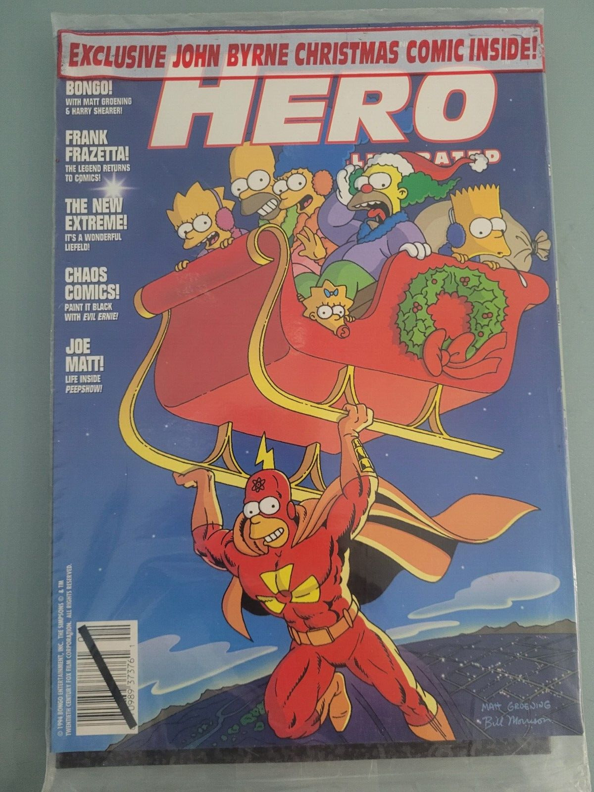 HERO ILLUSTRATED COMICS MAGAZINE #19 JANUARY 1995 THE SIMPSONS COVER BAGGED